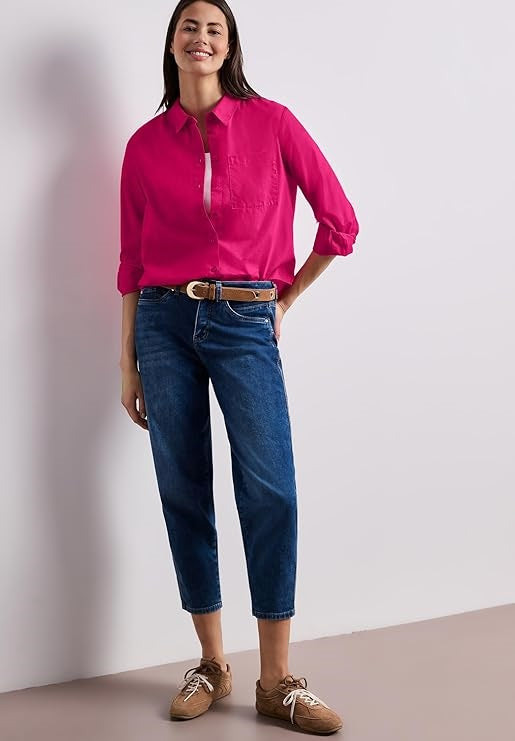 QR Cotton shirtcollar blouse w