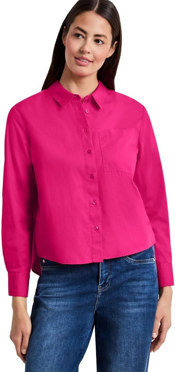 QR Cotton shirtcollar blouse w