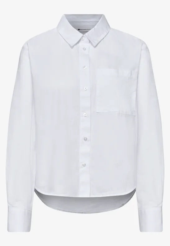 QR Cotton shirtcollar blouse w – White 
