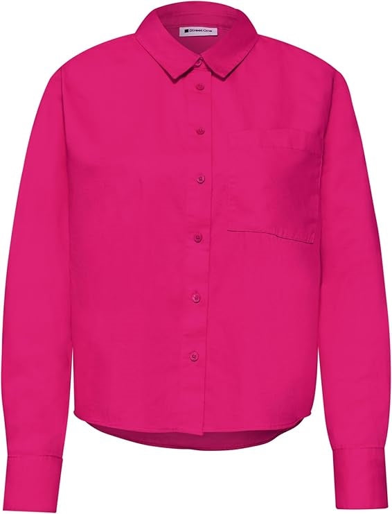 QR Cotton shirtcollar blouse w – Magenta Dream 