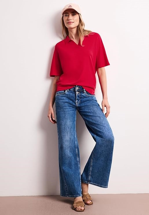 LTD QR polo w.bottom cuff – Salsa Red 