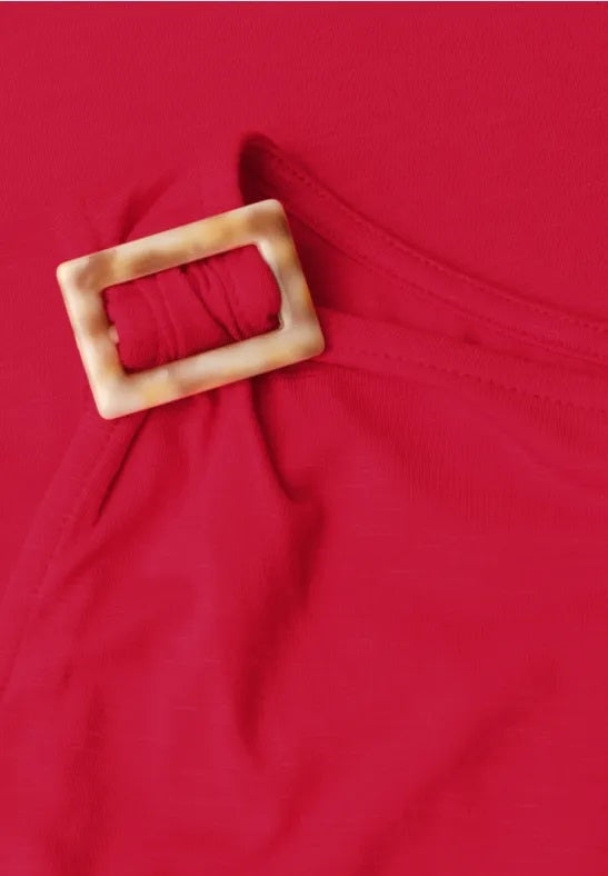 LTD QR slub jersey top w.shoul – Salsa Red 