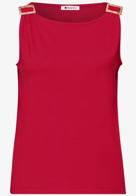 LTD QR slub jersey top w.shoul – Salsa Red 