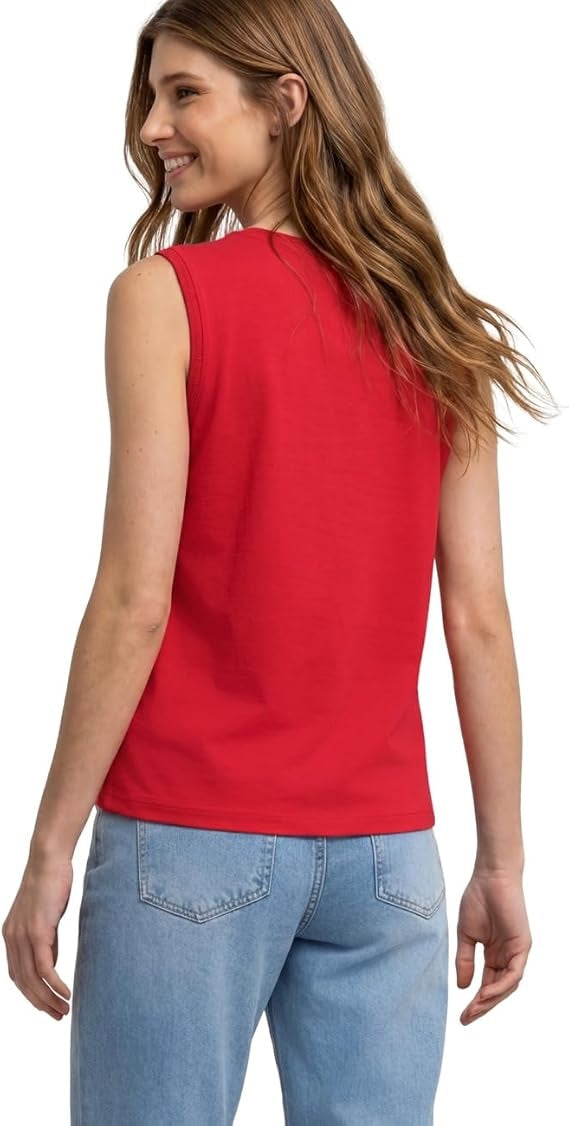 jersey top w.crochet tape – Salsa Red 