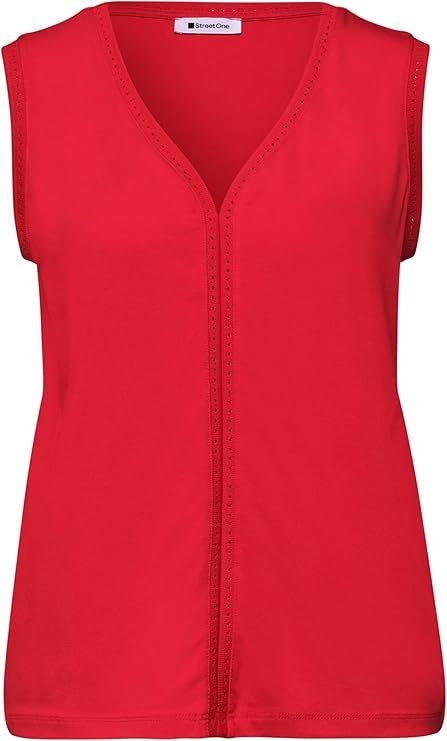 jersey top w.crochet tape – Salsa Red 