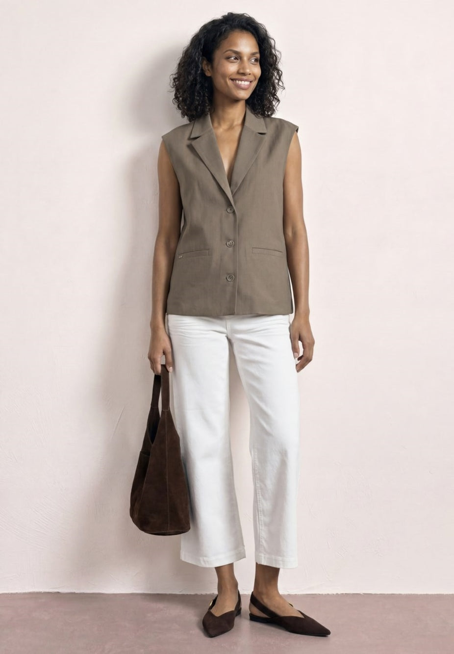 Vest A-Line Rever Pocket Twill