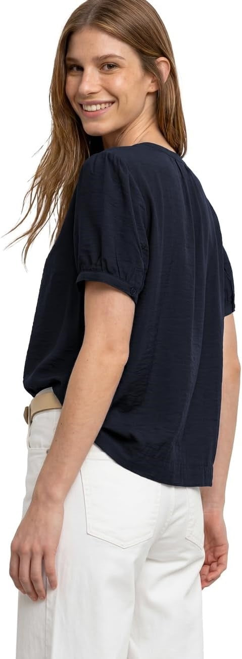 EOS_Buttoned Shirtblouse w. sp – Deep Blue 