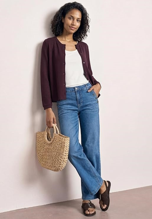 summer knit short jacket – Rustic Rouge 
