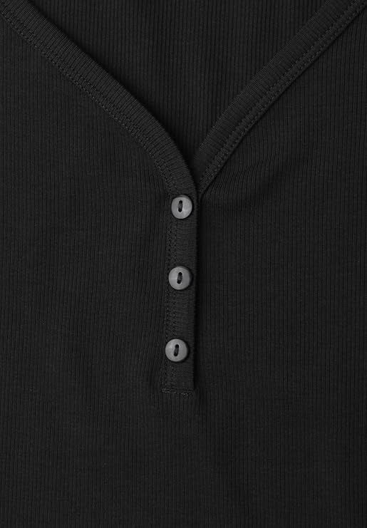 rib top w.button panel – Black 