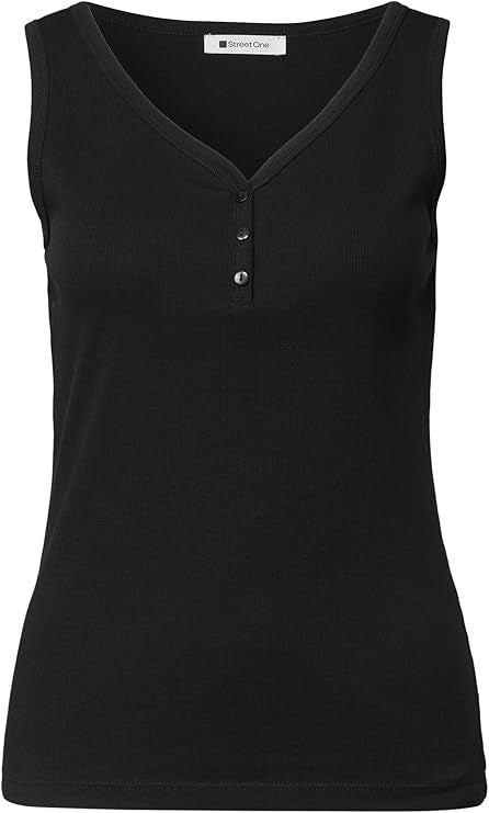 rib top w.button panel – Black 