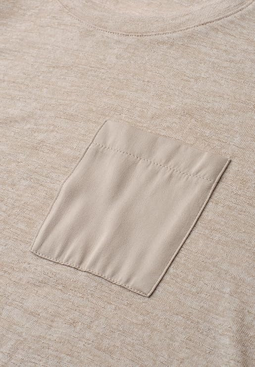 melange shirt w.woven pocket