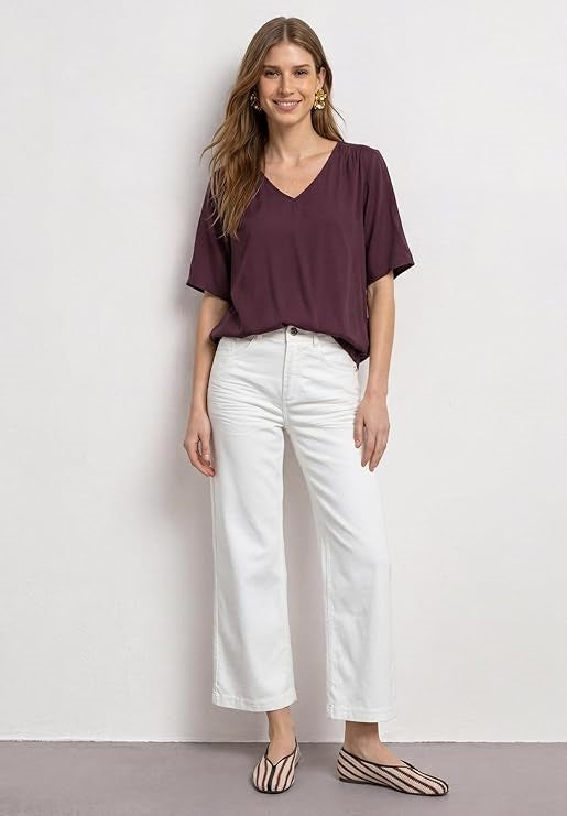 LTD QR V-neck Blouse w overlap