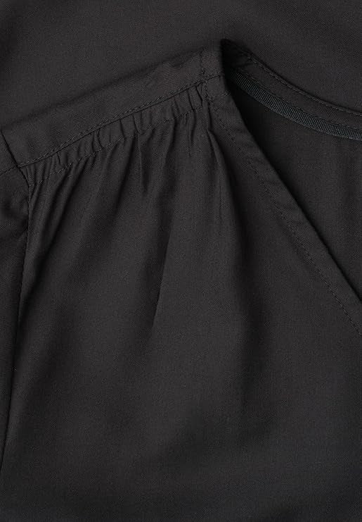 LTD QR V-neck Blouse w overlap – Black 