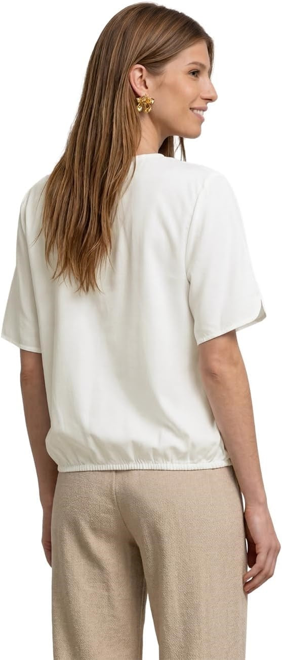 LTD QR V-neck Blouse w overlap – Off White 