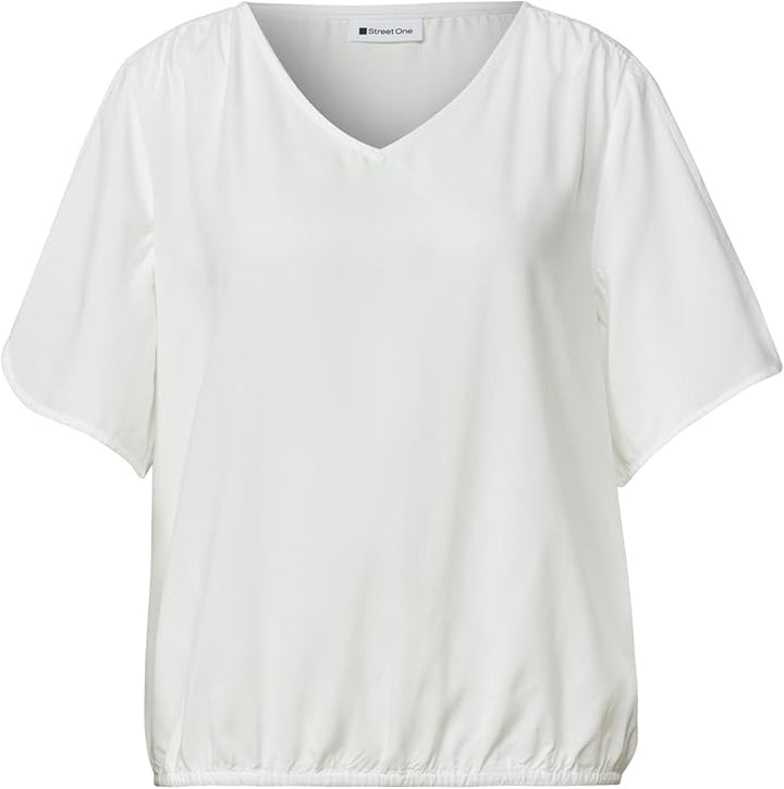 LTD QR V-neck Blouse w overlap – Off White 