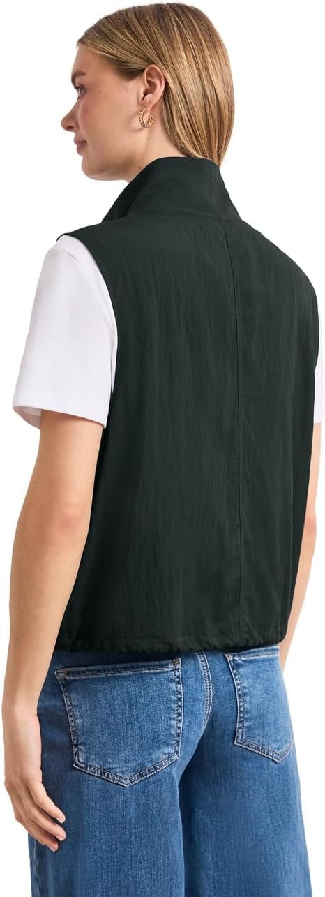 Short Vest w. Drawstring Detai