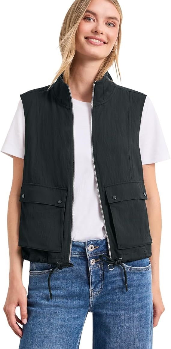 Short Vest w. Drawstring Detai – Deep Bound Green 