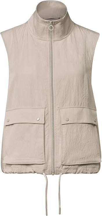 Short Vest w. Drawstring Detai – Clay Sand 