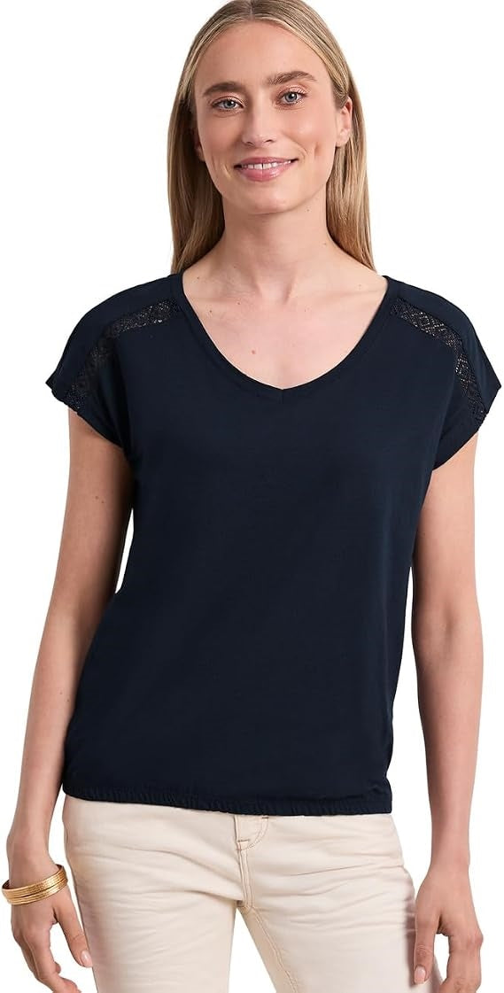 EOS_Shirt w. Crochet insert – Deep Blue 