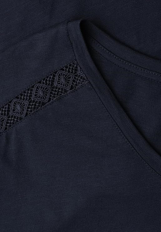 EOS_Shirt w. Crochet insert – Deep Blue 