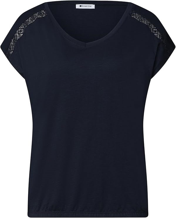 EOS_Shirt w. Crochet insert – Deep Blue 
