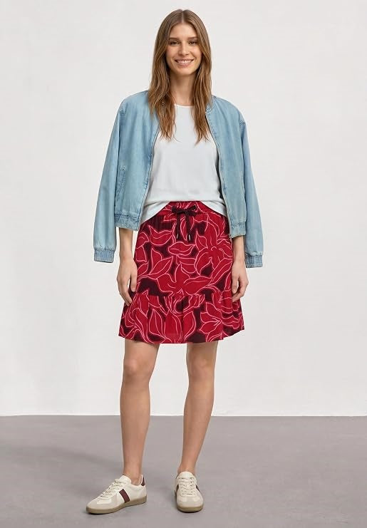 Skirt Volant_AOP – Salsa Red 