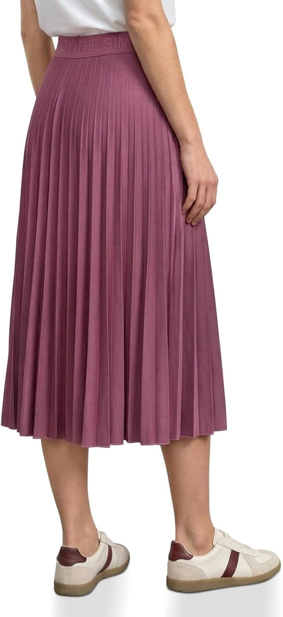 Midi skirt Plissee_solid – Dark Clouded Blush 