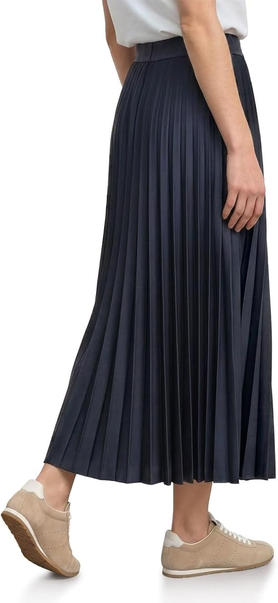 Midi skirt Plissee_solid – Darkest Blue 