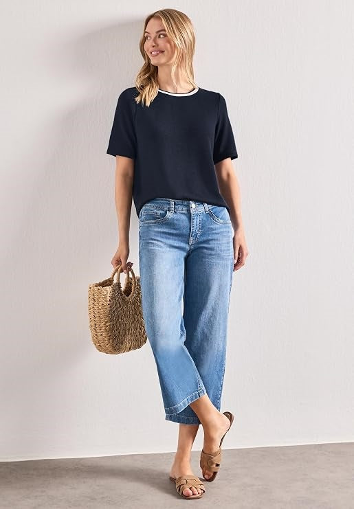 knit look shirt with rib colla – Allgemeines Produktbild 