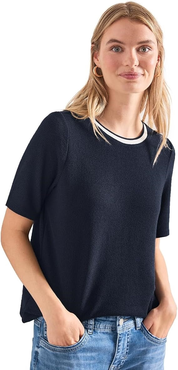 shirt w.deco tape at pocket – Darkest Blue 