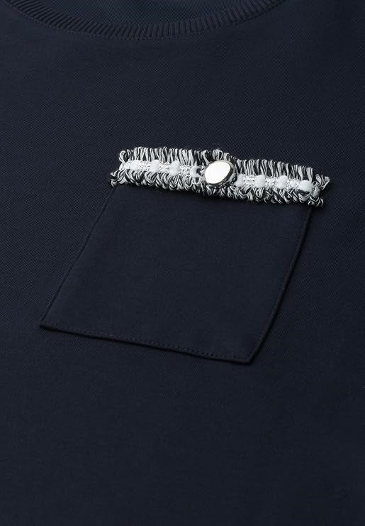 shirt w.deco tape at pocket – Darkest Blue 