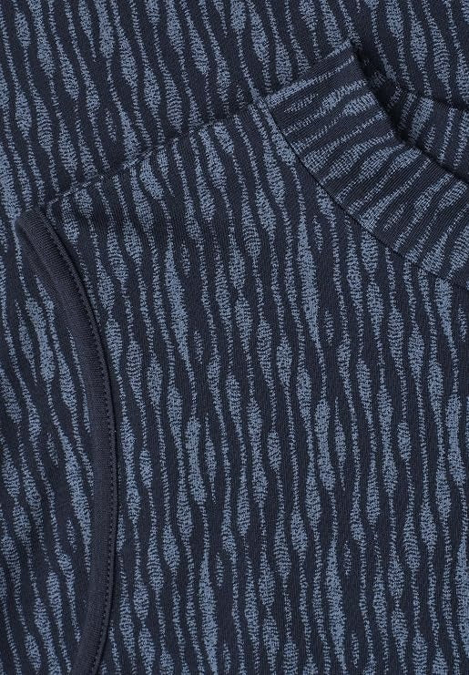 LTD QR printed turtle neck top – Ashen Blue 