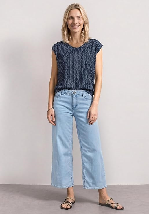 LTD QR printed top w.elastic h – Ashen Blue 