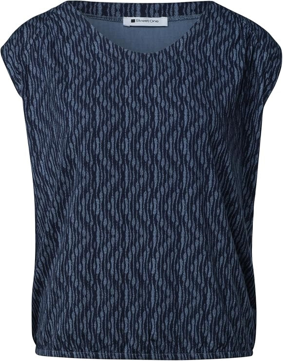 LTD QR printed top w.elastic h – Ashen Blue 