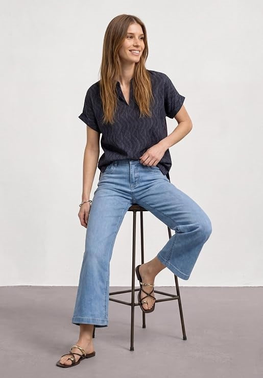LTD QR printed mat-mix shirt w – Ashen Blue 