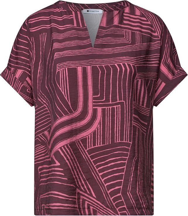 LTD QR printed mat-mix shirt w – Blush Berry 