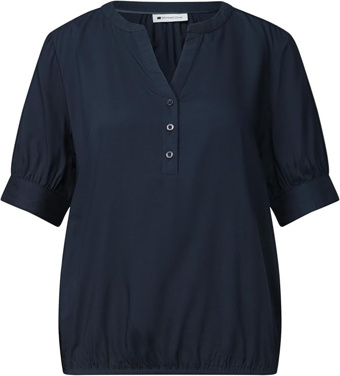 LTD QR Splitneck blouse w gath