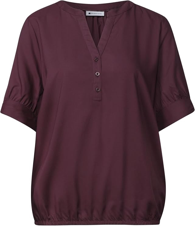LTD QR Splitneck blouse w gath – Rustic Rouge 
