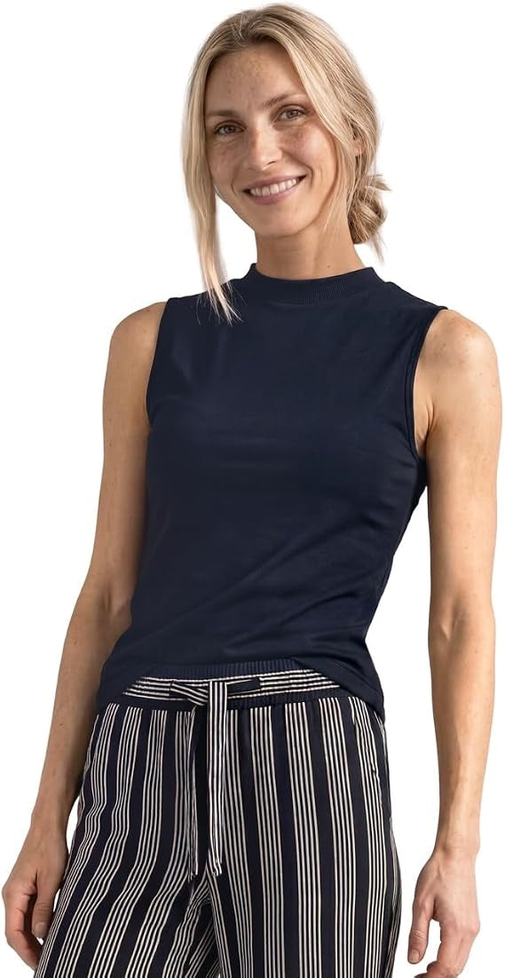 LTD QR silk look rib turtle ne – Darkest Blue 