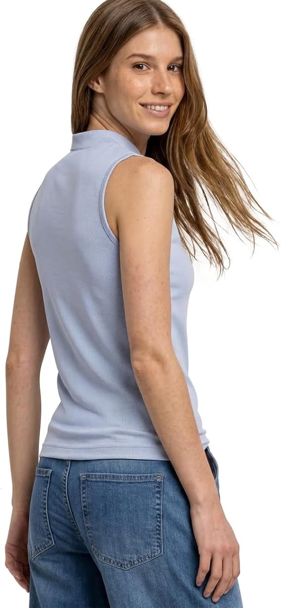 LTD QR silk look rib turtle ne – Whispery Blue 