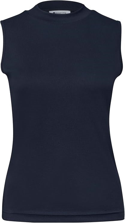 LTD QR silk look rib turtle ne – Darkest Blue 