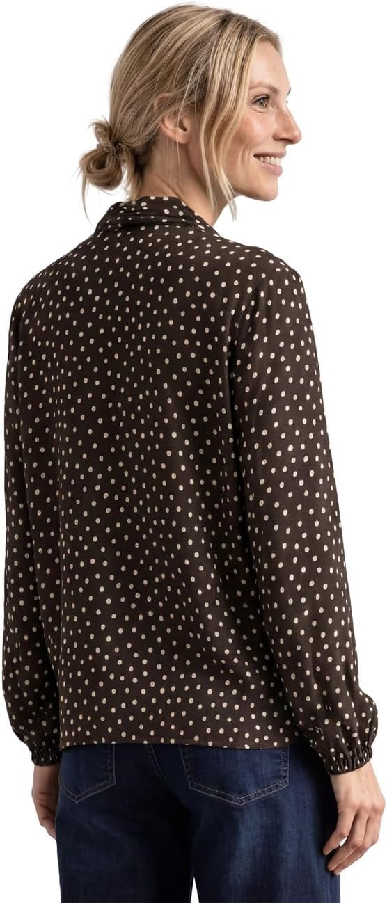 Printed blouse w tie detail
