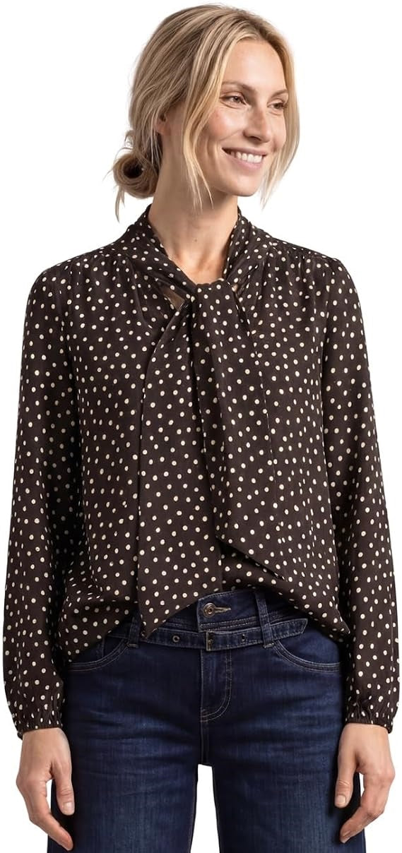 Printed blouse w tie detail