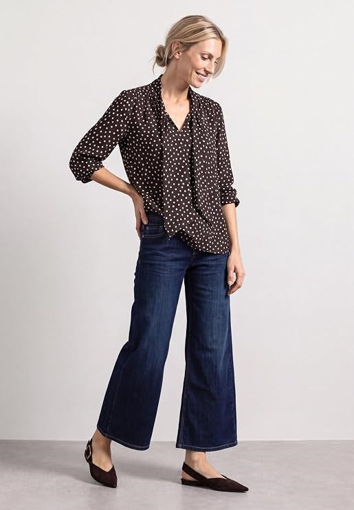 Printed blouse w tie detail