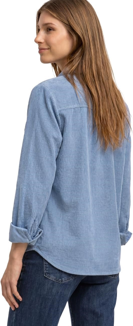 Corduroy shirtcollarblouse w p