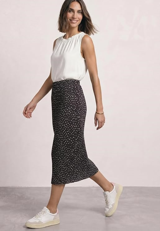 Mesh Plissee skirt_AOP