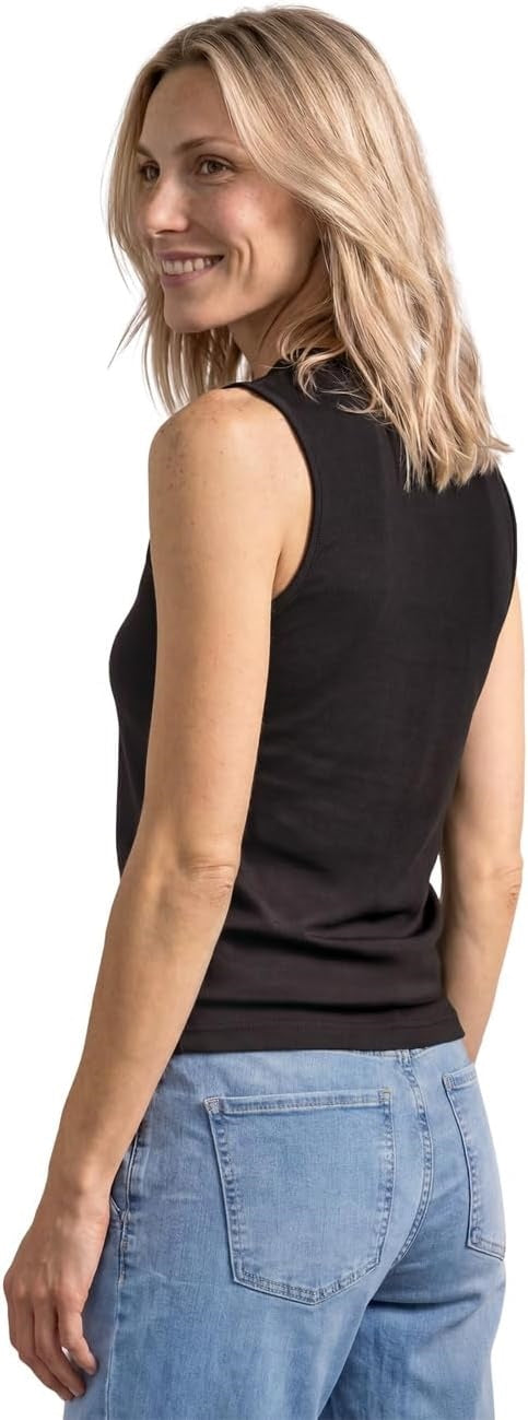 silk look rib turtle neck top