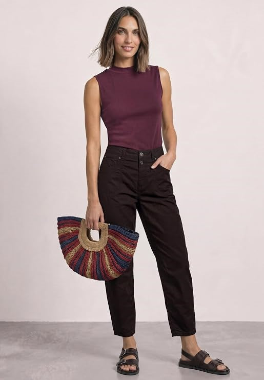 silk look rib turtle neck top – Rustic Rouge 