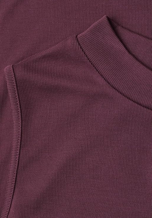 silk look rib turtle neck top – Rustic Rouge 