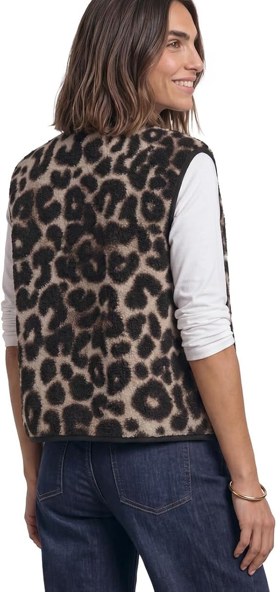 Short Teddy Vest w. Leo AOP